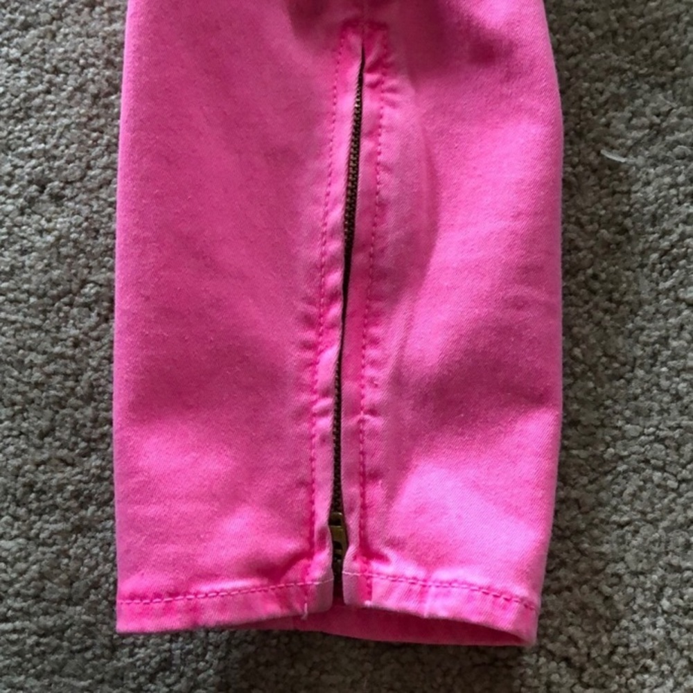 Pink J Crew ankle jeans with ankle zippers - Picture 3 of 3